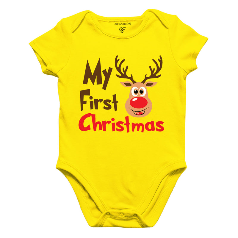 My First Christmas Bodysuit or Rompers in Yellow Color available @ gfashion.jpg