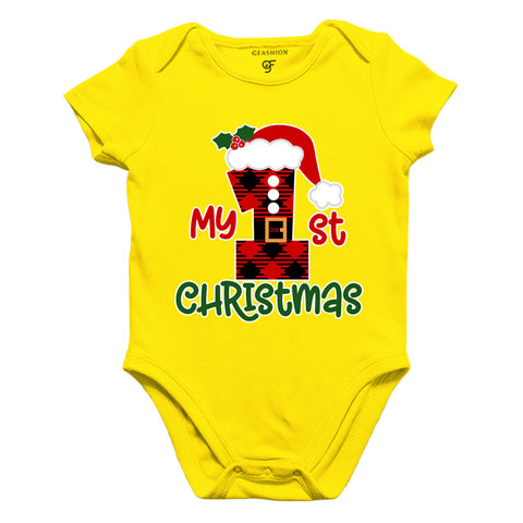 My First Christmas Bodysuit or Rompers in Yellow Color available @ gfashion.jpg