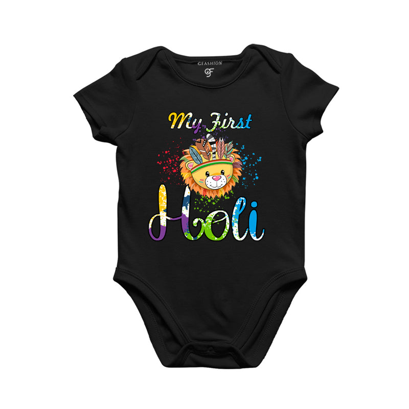 My First Holi Baby Bodysuit in Black Color available @ gfashion.jpg