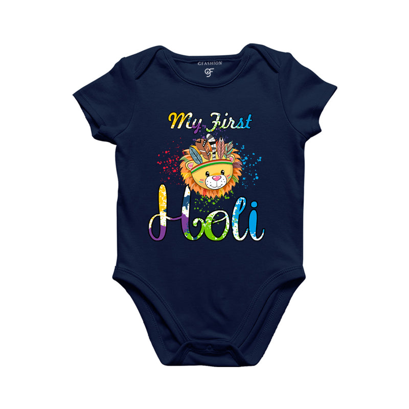 My First Holi Baby Bodysuit in Navy Color available @ gfashion.jpg