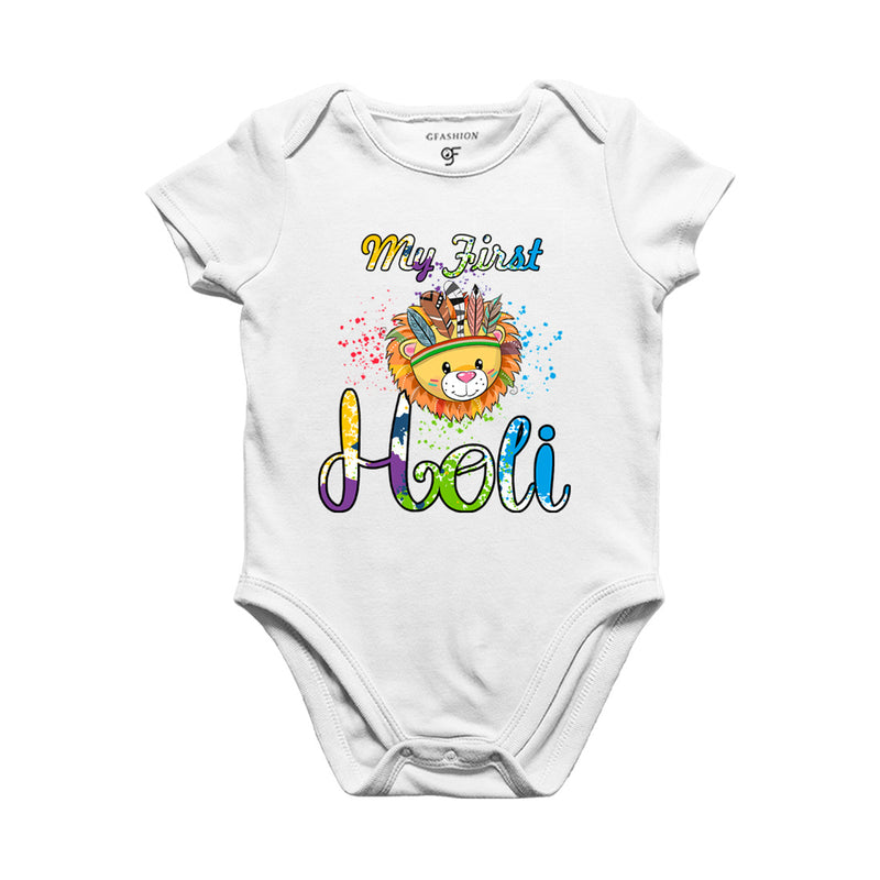 My First Holi Baby Bodysuit in White Color available @ gfashion.jpg