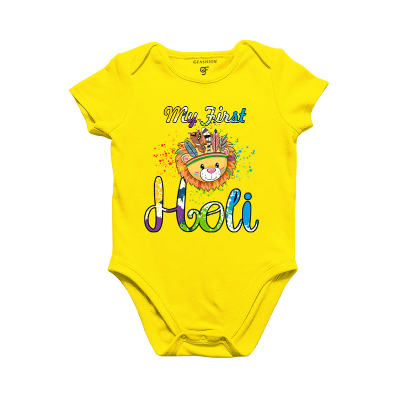 My First Holi Baby Bodysuit in Yellow Color available @ gfashion.jpg