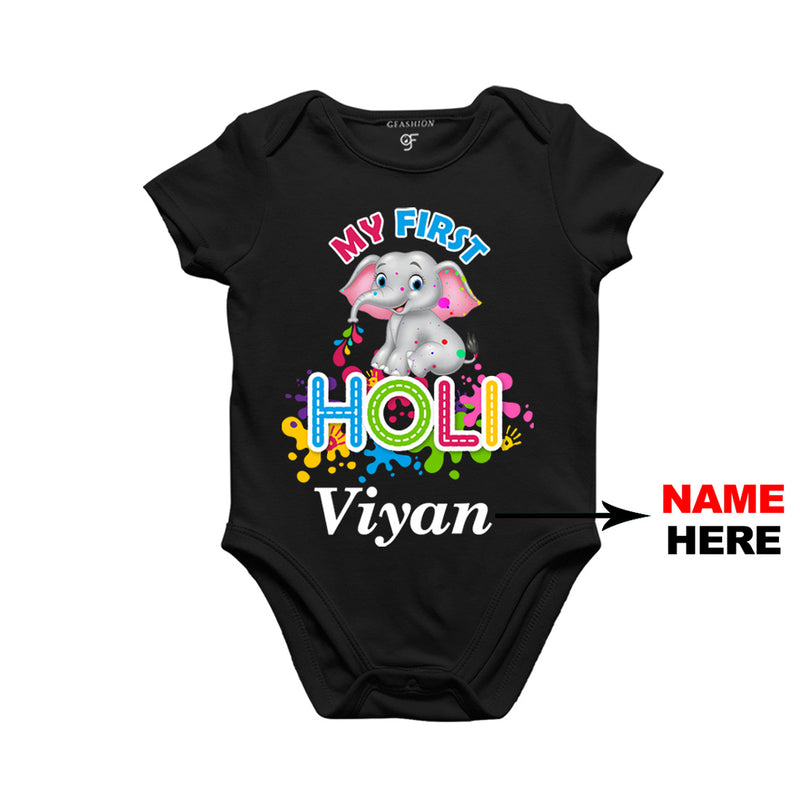 My First Holi Baby Onesie-Name Customized in Black  Color available @ gfashion.jpg