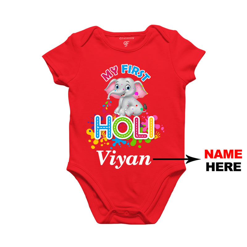 My First Holi Baby Onesie-Name Customized in Red Color available @ gfashion.jpg