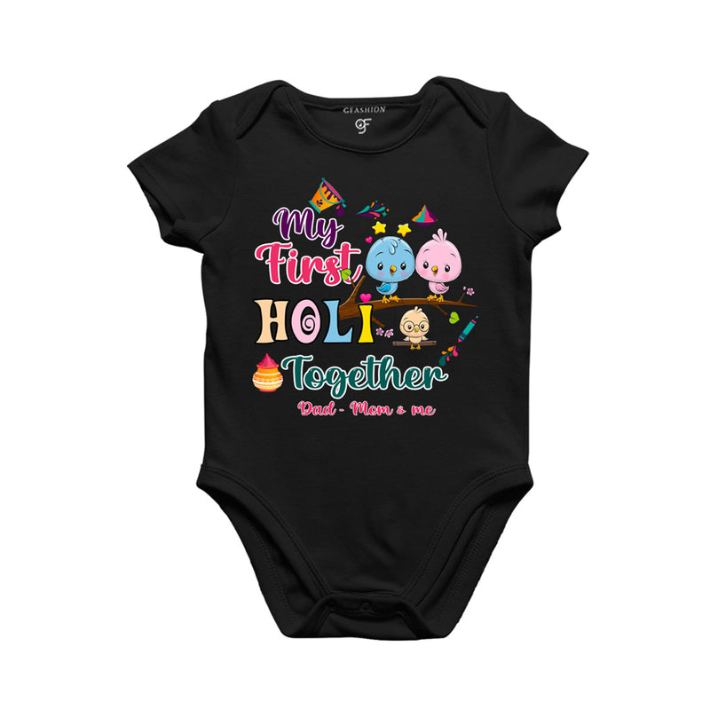 My First Holi  Together Baby Bodysuit in Black Color available @ gfashion.jpg
