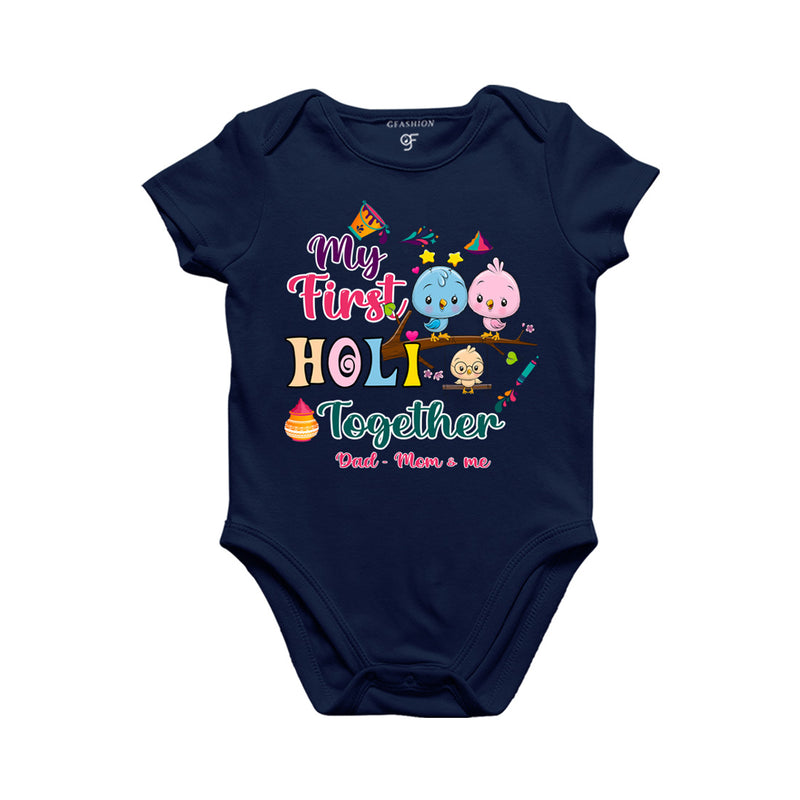 My First Holi  Together Baby Bodysuit in Navy Color available @ gfashion.jpg
