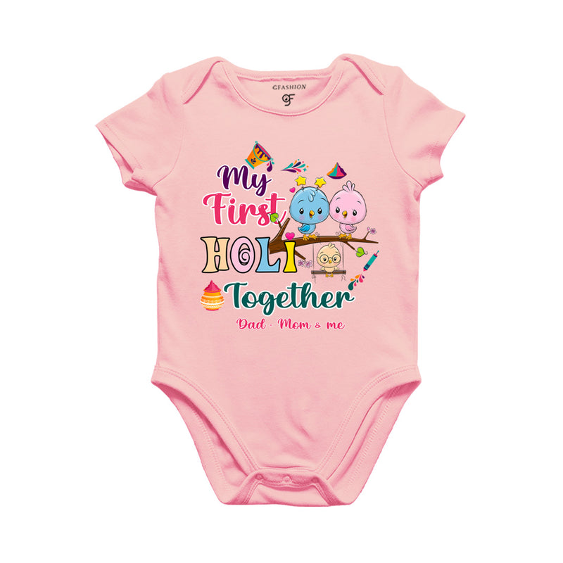 My First Holi  Together Baby Bodysuit in Pink Color available @ gfashion.jpg