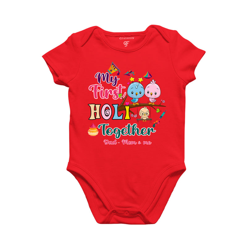 My First Holi  Together Baby Bodysuit in Red Color available @ gfashion.jpg