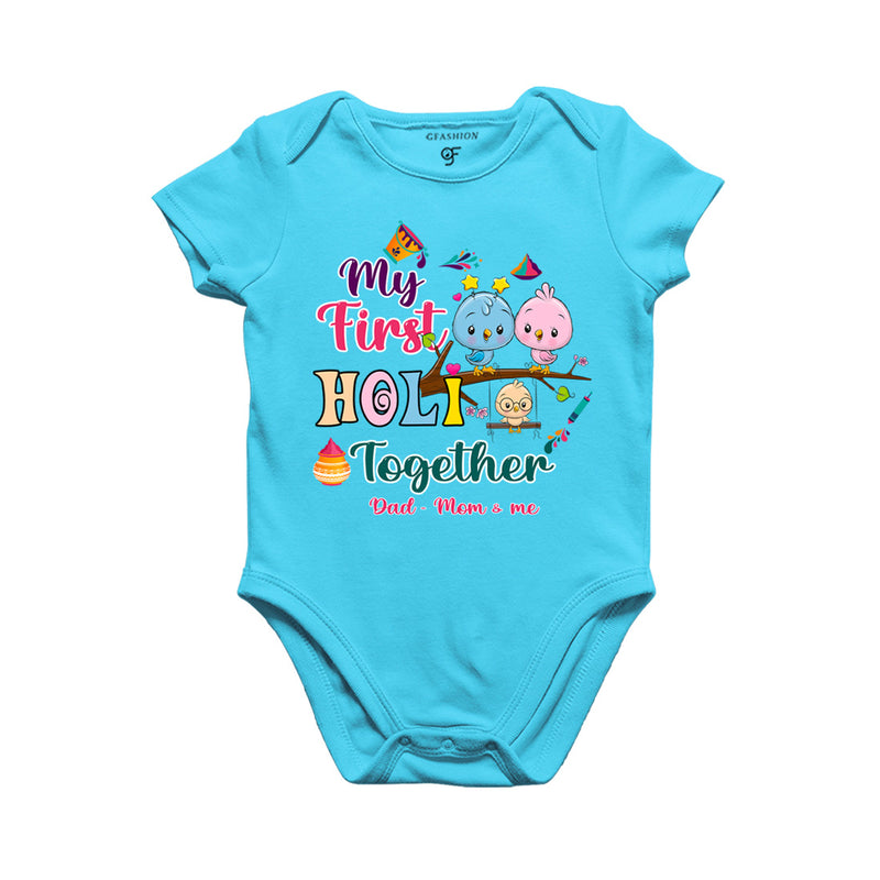My First Holi  Together Baby Bodysuit in Sky Blue Color available @ gfashion.jpg