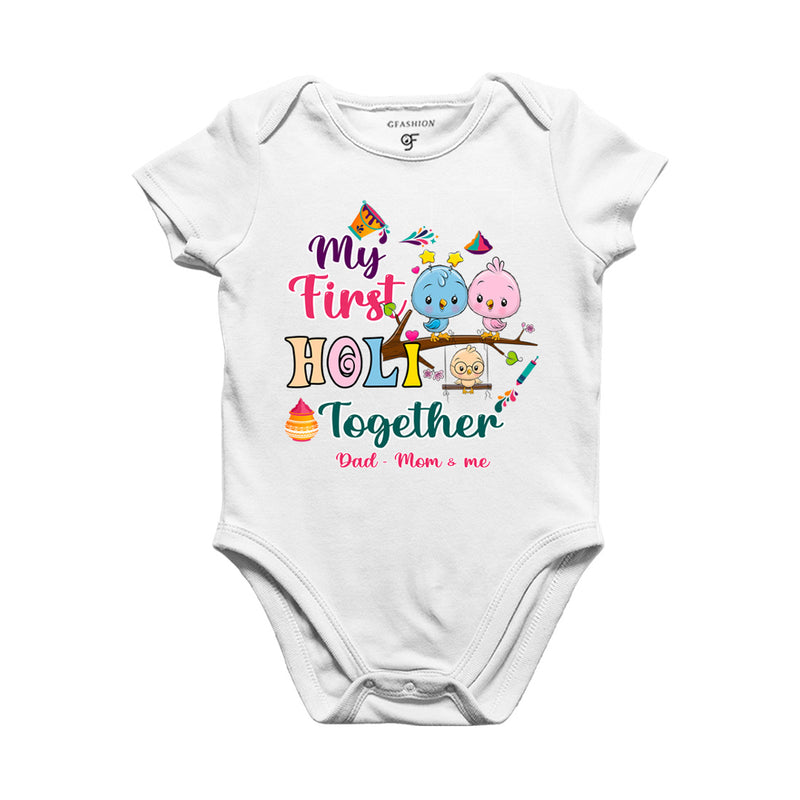 My First Holi  Together Baby Bodysuit in White Color available @ gfashion.jpg