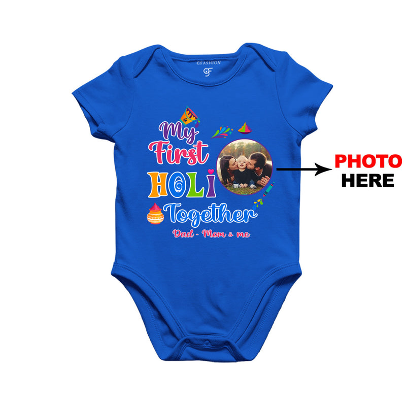 My First Holi  Together Baby Onesie-Photo Customized in Blue Color available @ gfashion.jpg