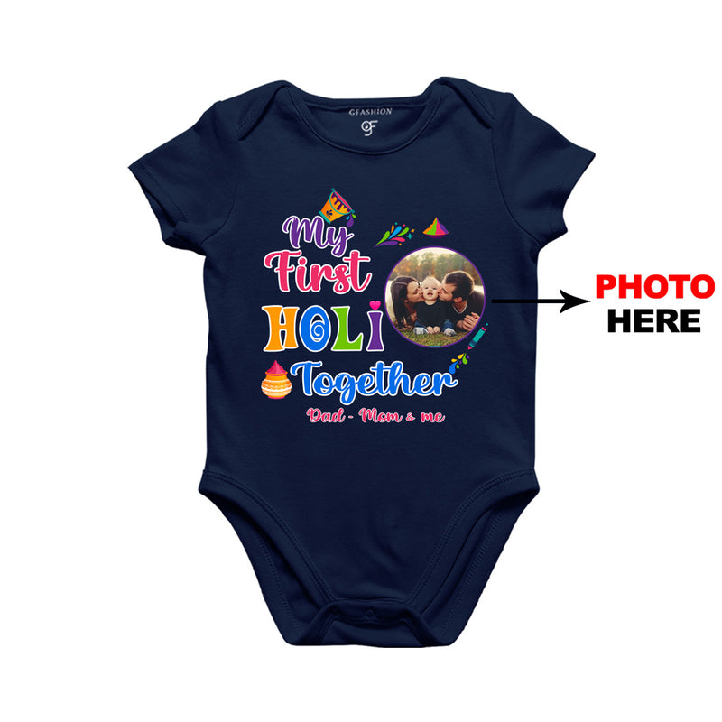 My First Holi  Together Baby Onesie-Photo Customized in Navy Color available @ gfashion.jpg