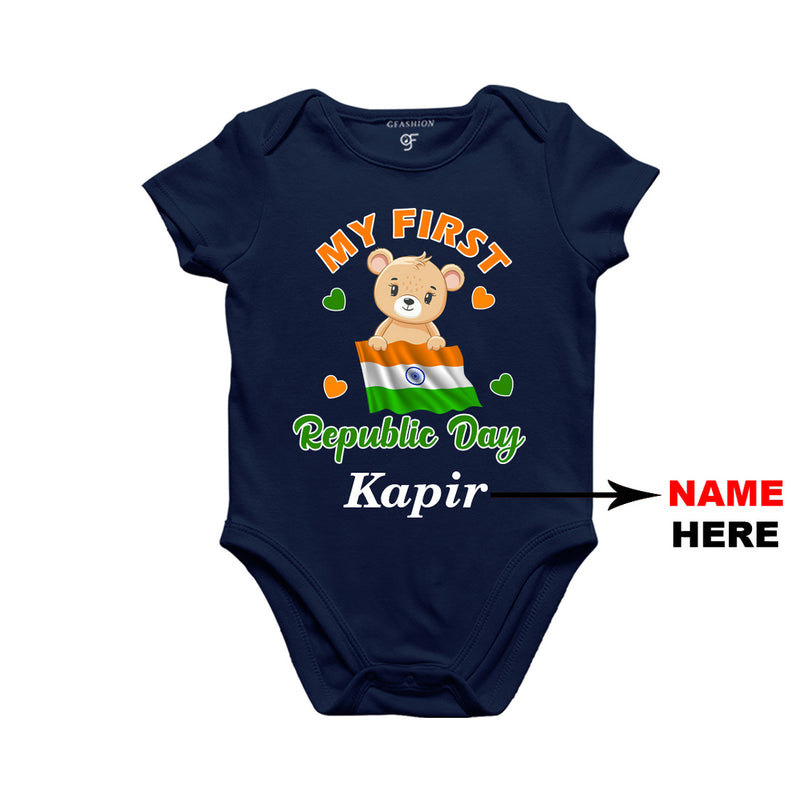 My First Republic Day Baby Onesie-Name Customized in Navy Color available @ gfashion.jpg