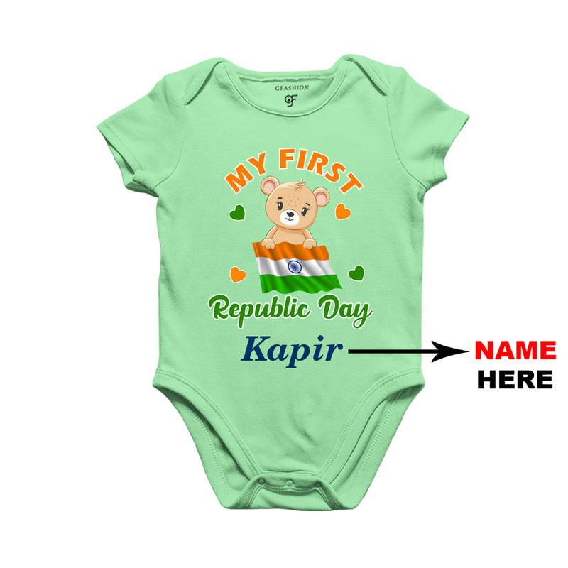 My First Republic Day Baby Onesie-Name Customized in Pista Green Color available @ gfashion.jpg