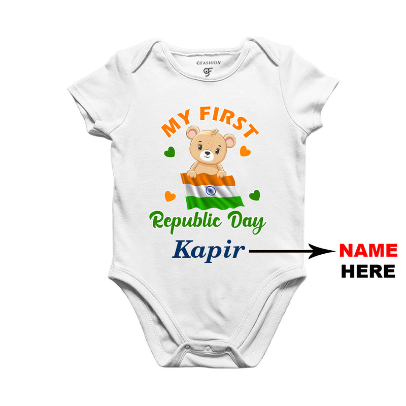 My First Republic Day Baby Onesie-Name Customized in White Color available @ gfashion.jpg
