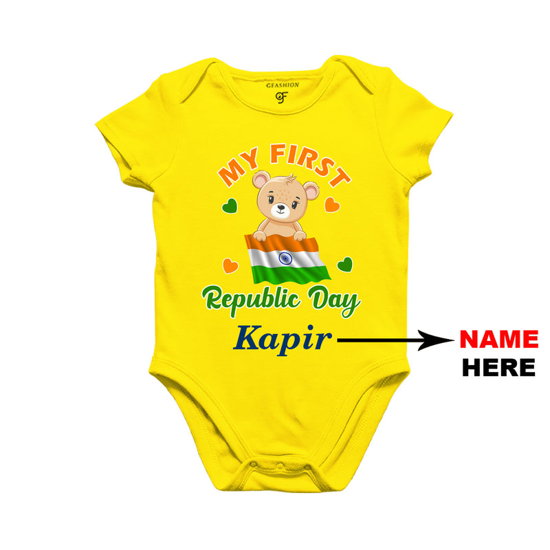 My First Republic Day Baby Onesie-Name Customized in Yellow Color available @ gfashion.jpg