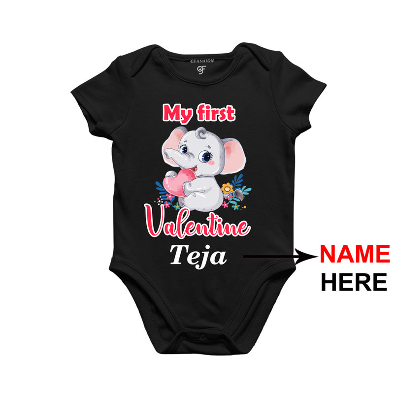 My First Valentine Baby Onesie-Name Customized in Black Color available @ gfashion.jpg