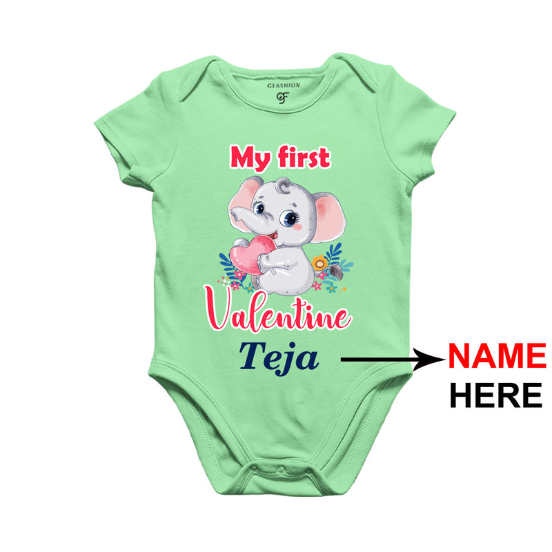 My First Valentine Baby Onesie-Name Customized in Pista Green Color available @ gfashion.jpg