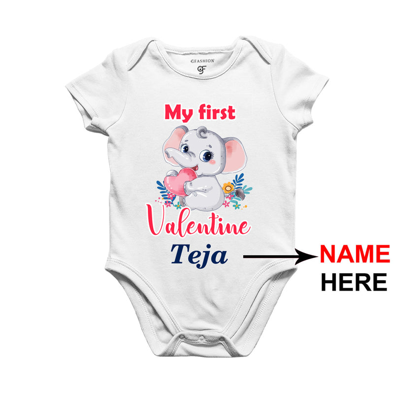 My First Valentine Baby Onesie-Name Customized in White Color available @ gfashion.jpg