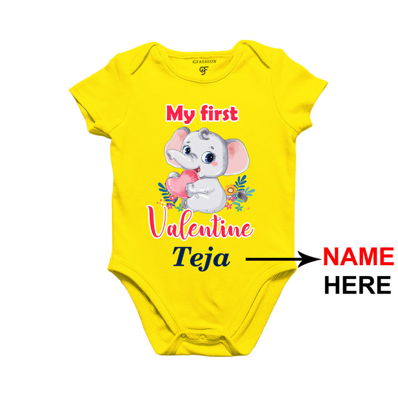 My First Valentine Baby Onesie-Name Customized in Yellow Color available @ gfashion.jpg