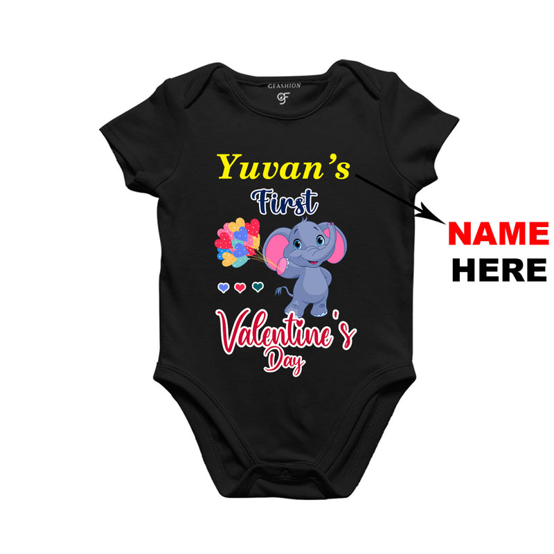 My First Valentine's Day Baby Rompers-name Customized in Black Color available @ gfashion.jpg