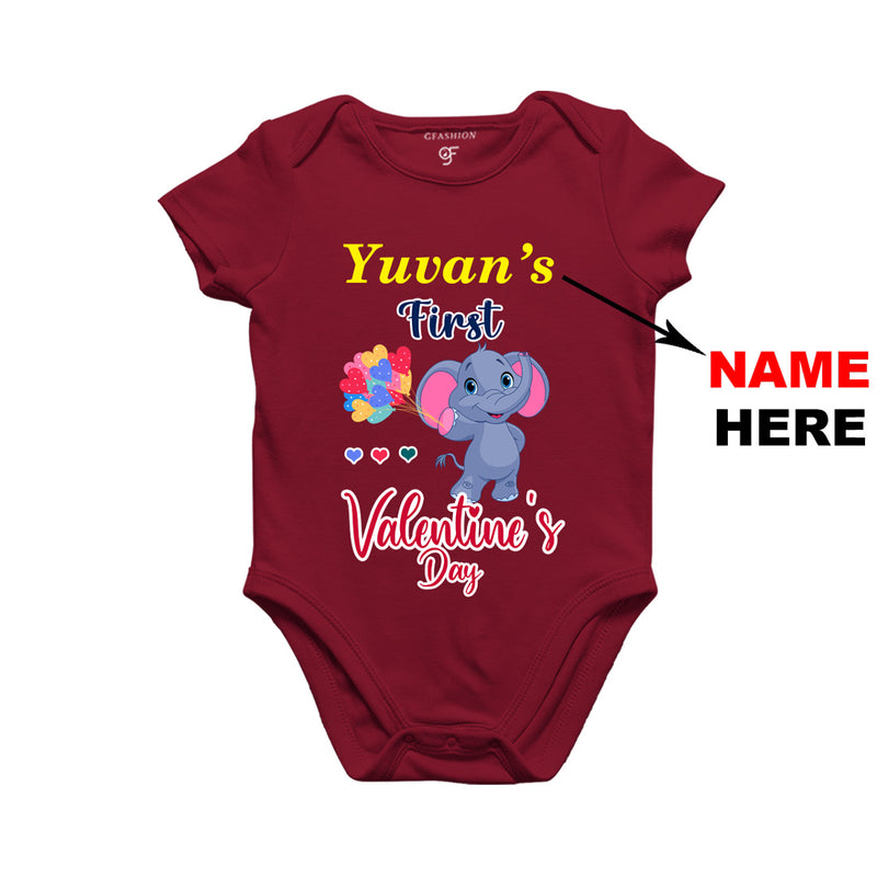 My First Valentine's Day Baby Rompers-name Customized in Maroon Color available @ gfashion.jpg