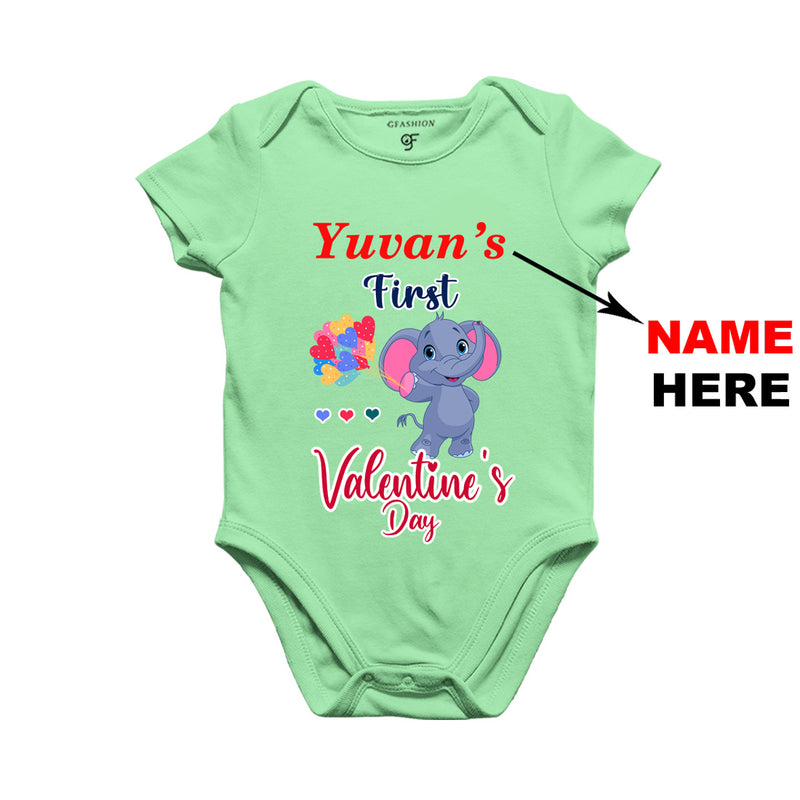 My First Valentine's Day Baby Rompers-name Customized in Pista Green Color available @ gfashion.jpg