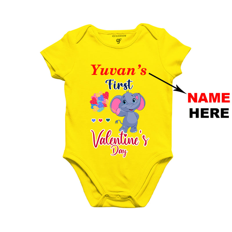 My First Valentine's Day Baby Rompers-name Customized in Yellow Color available @ gfashion.jpg