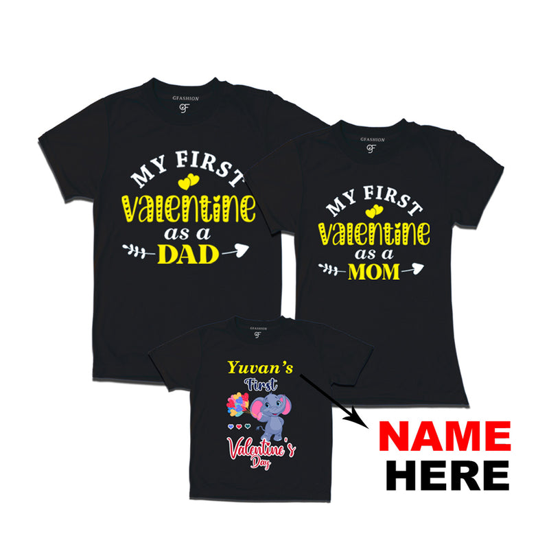 My First Valentine as a Dad-Mom-Baby with name in Black Color available @ gfashion.jpg