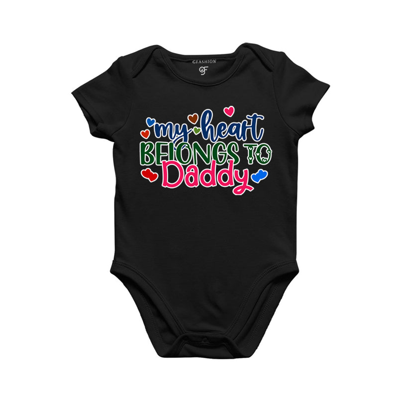 My Heart Belongs to Daddy Baby Rompers in Black Color available @ gfashion.jpg