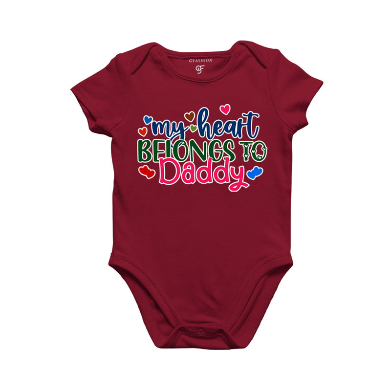 My Heart Belongs to Daddy Baby Rompers in Maroon Color available @ gfashion.jpg
