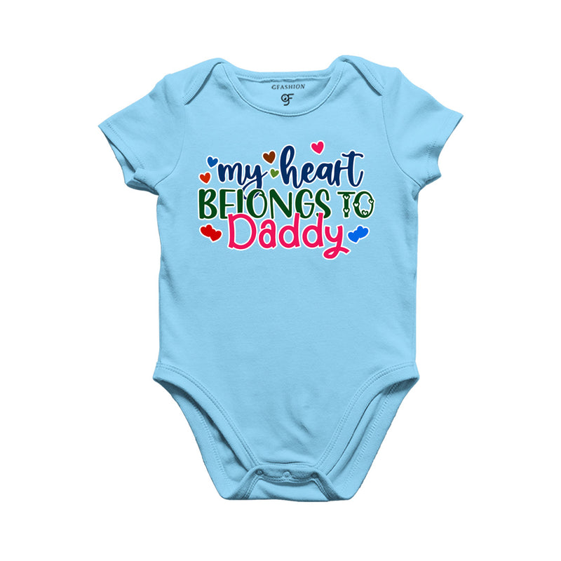 My Heart Belongs to Daddy Baby Rompers in Sky Blue Color available @ gfashion.jpg
