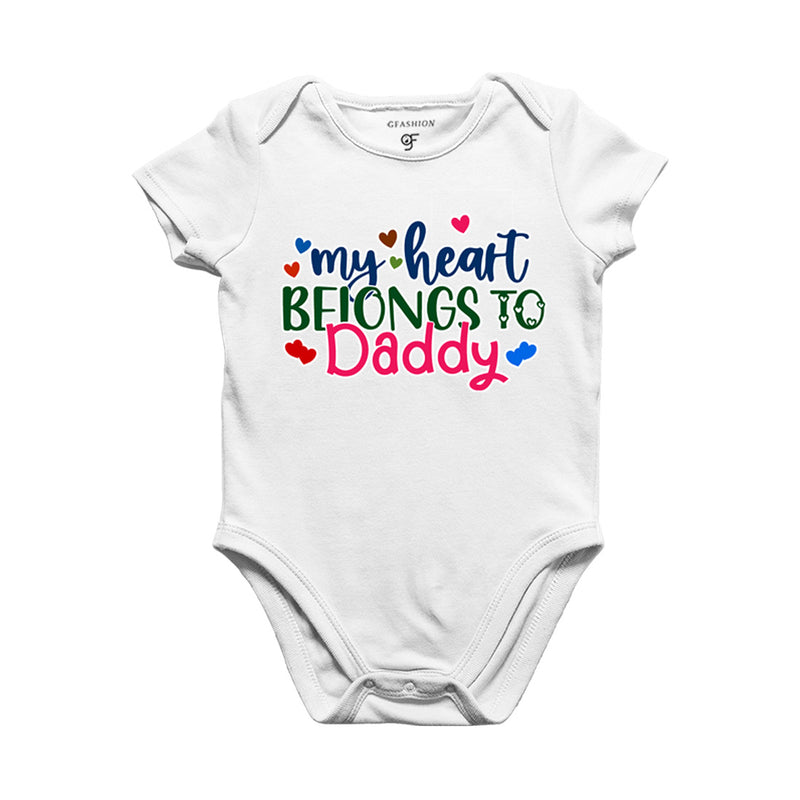 My Heart Belongs to Daddy Baby Rompers in White Color available @ gfashion.jpg