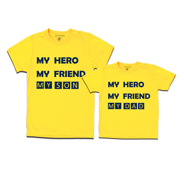 My Hero-My Friend-My Dad-My Son T-shirts  in Yellow Color available @ gfashion