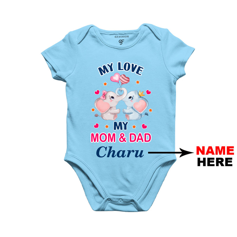 My Love My Dad and Mom Baby Bodysuit-Name Customized in Sky Blue Color available @ gfashion.jpg