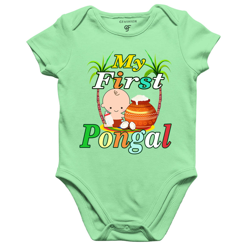 My first Pongal Baby Rompers or Bodysuit or Onesie in Pista Green Color available @ gfashion.jpg