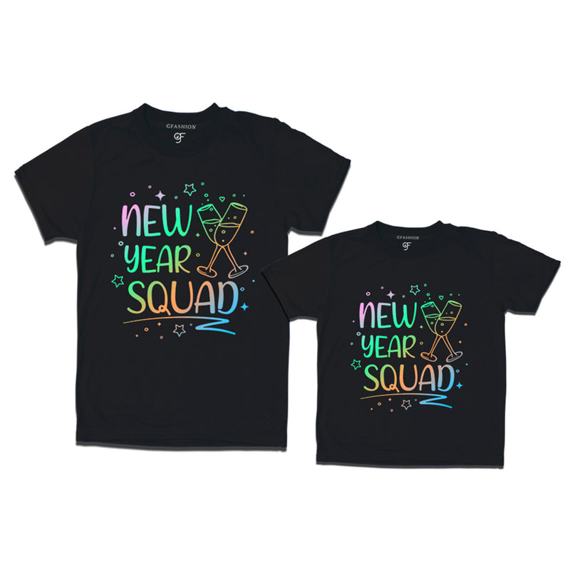 New Year Squad Printed Combo T-shirts in Black Color avilable @ gfashion.jpg