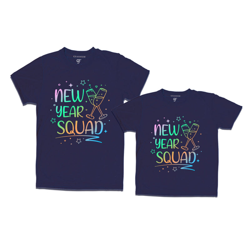 New Year Squad Printed Combo T-shirts in Navy Color avilable @ gfashion.jpg