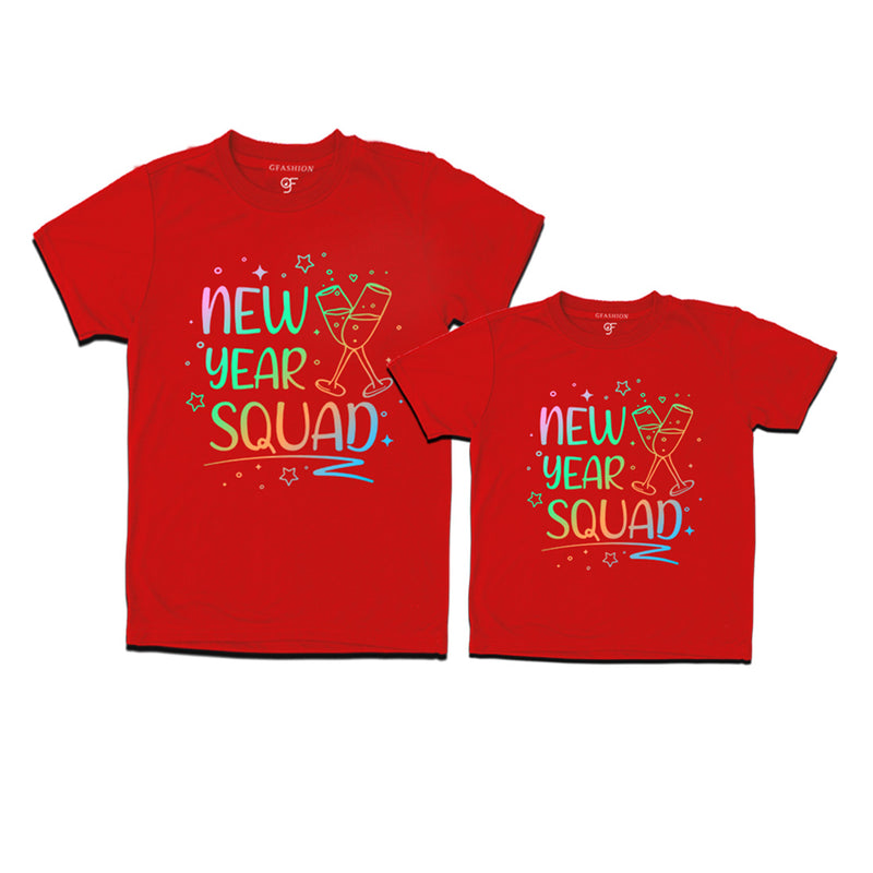 New Year Squad Printed Combo T-shirts in Red Color avilable @ gfashion.jpg