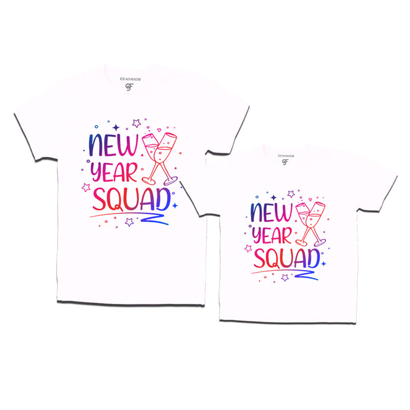 New Year Squad Printed Combo T-shirts in White Color avilable @ gfashion.jpg