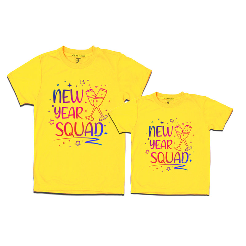 New Year Squad Printed Combo T-shirts in Yellow Color avilable @ gfashion.jpg