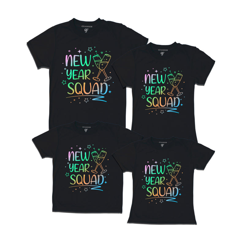 New Year Squad Printed T-shirts for Group in Black Color avilable @ gfashion.jpg