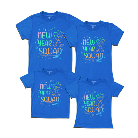 New Year Squad Printed T-shirts for Group in Blue Color avilable @ gfashion.jpg