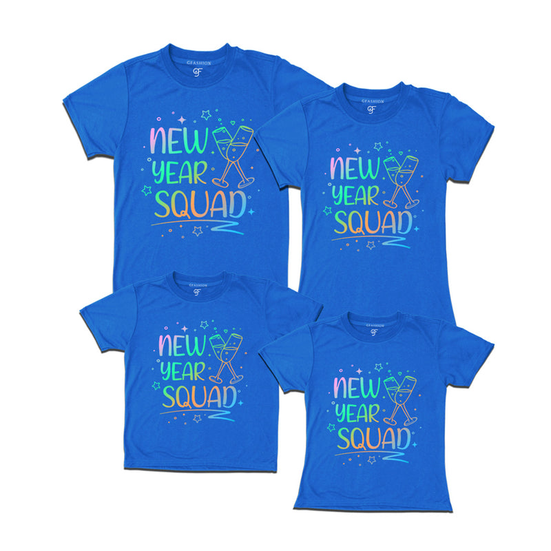 New Year Squad Printed T-shirts for Group in Blue Color avilable @ gfashion.jpg