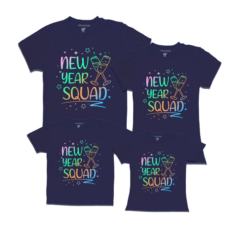 New Year Squad Printed T-shirts for Group in Navy Color avilable @ gfashion.jpg