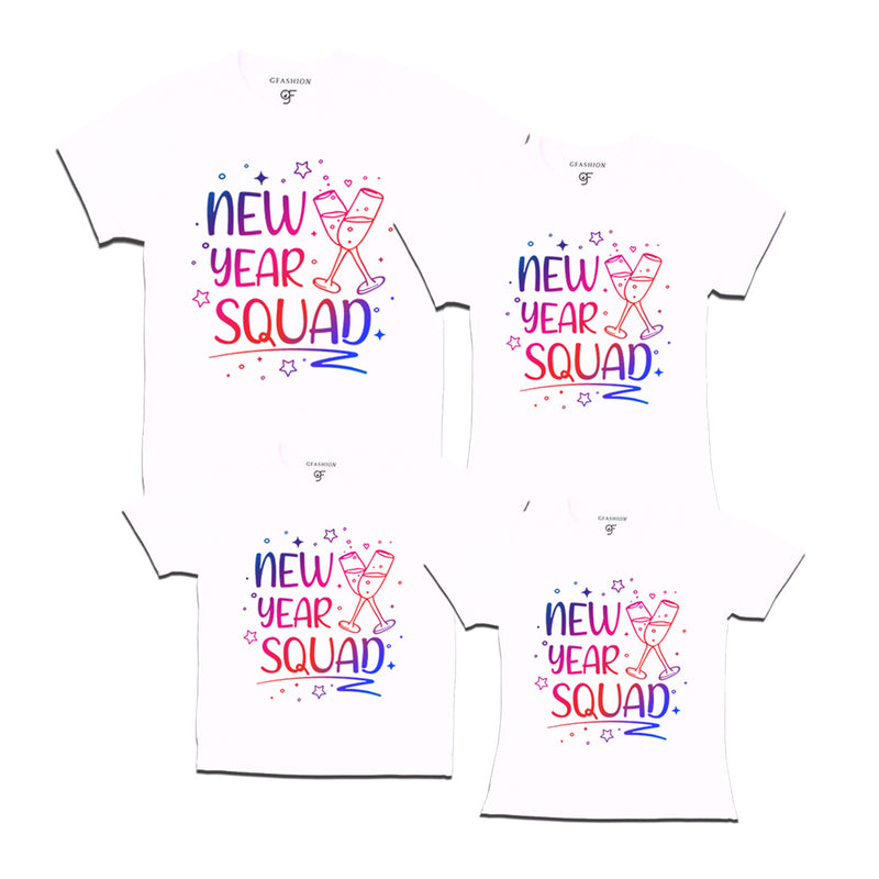 New Year Squad Printed T-shirts for Group in White Color avilable @ gfashion.jpg