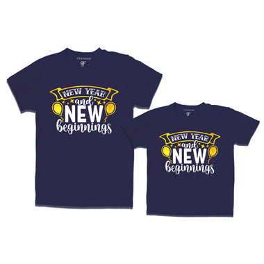 New Year and New Beginnings Combo T-shirts in Navy Color avilable @ gfashion.jpg
