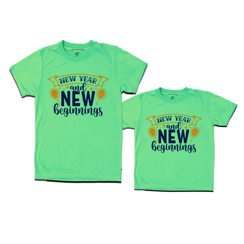 New Year and New Beginnings Combo T-shirts in Pista Green Color avilable @ gfashion.jpg