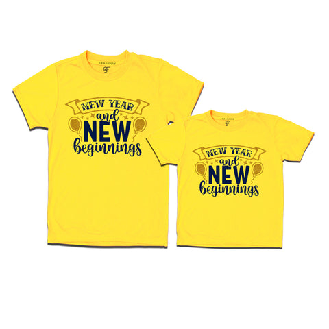 New Year and New Beginnings Combo T-shirts in Yellow Color avilable @ gfashion.jpg