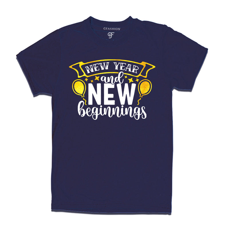 New Year and New Beginnings  T-shirt for Men-Women-Boy-Girl in Navy Color avilable @ gfashion.jpg